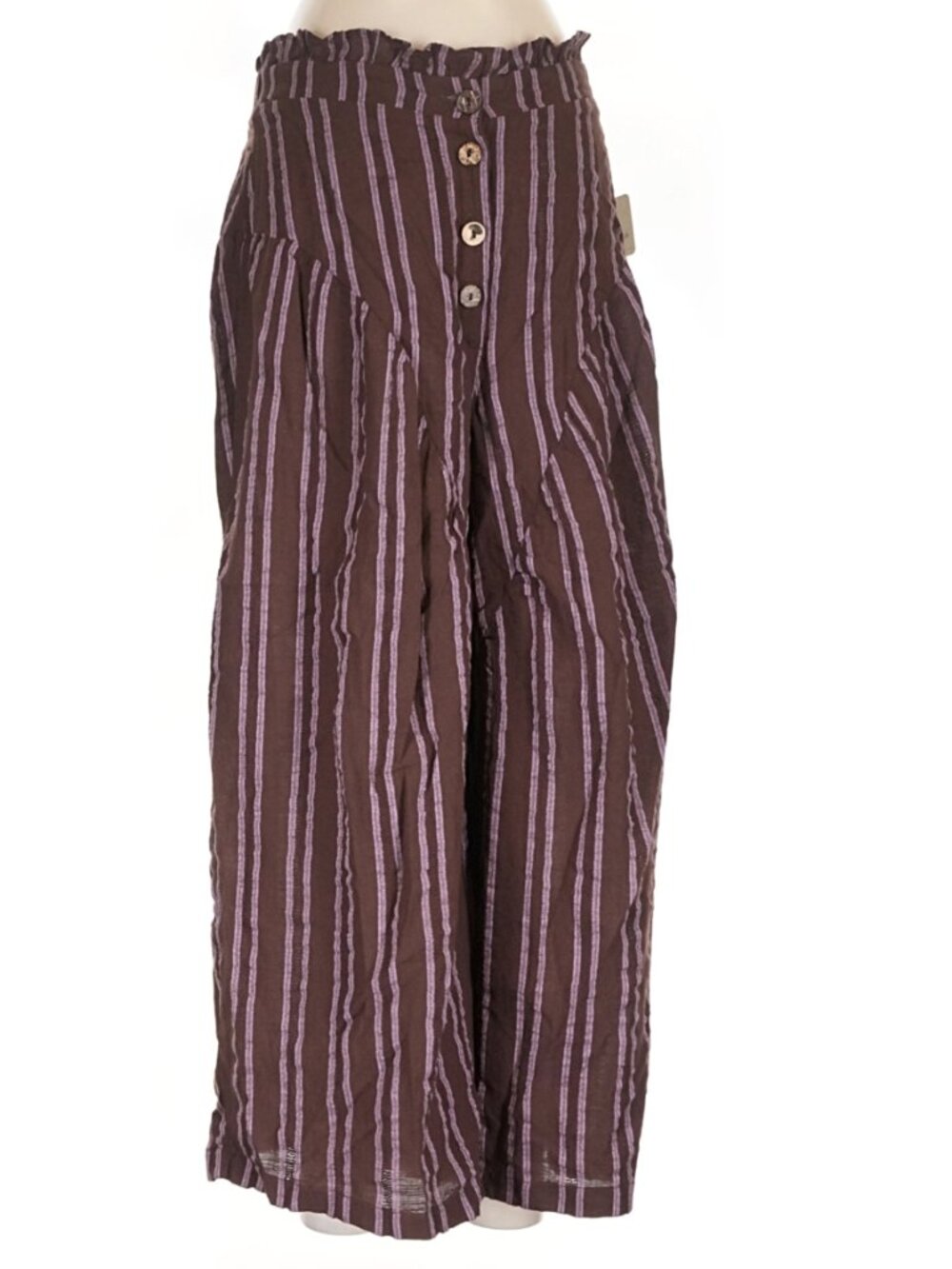 NWT Free People Poppy Pants Berry Combo Wide Leg Cozy Beach Boho Fall Med $68